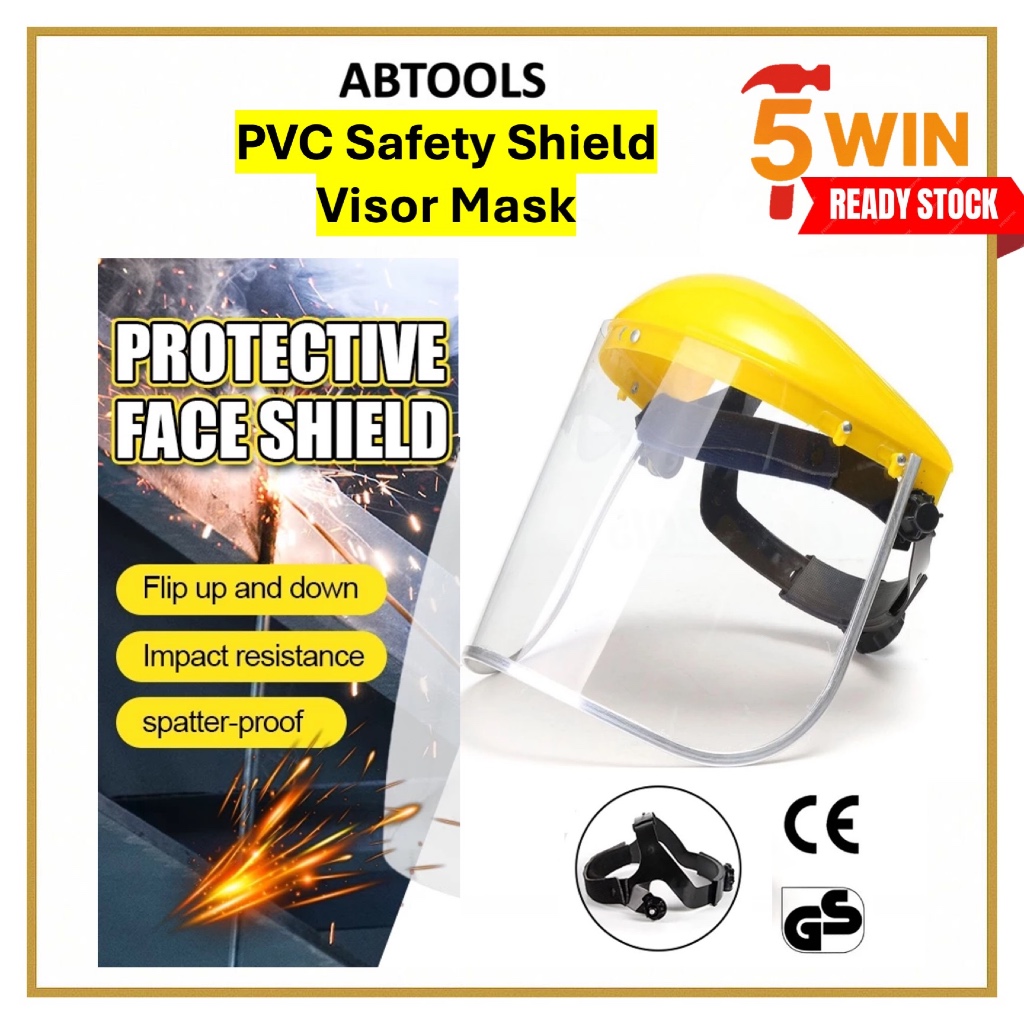 PVC Full Face Safety Shield Anti-Splash / Impact Protective Visor Face Mask