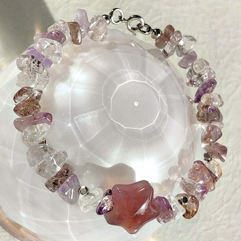 สร้อยข้อมือ DIY คริสตัลธรรมชาติ Super 7 n Alashan Star 超7 บรรพบุรุษ 上衣计款 สร้อยข้อมือ