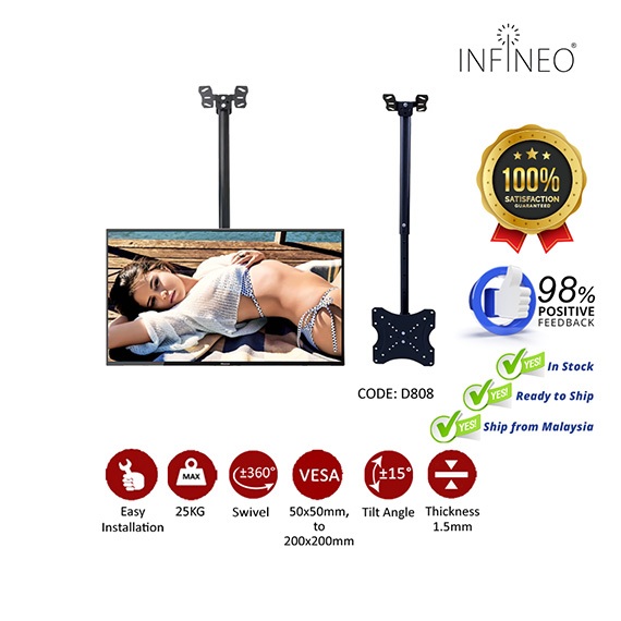 LCD LED TV Tilt Ceiling Wall Mount TV Bracket เหมาะกับที่สุด 14-32 นิ้ว