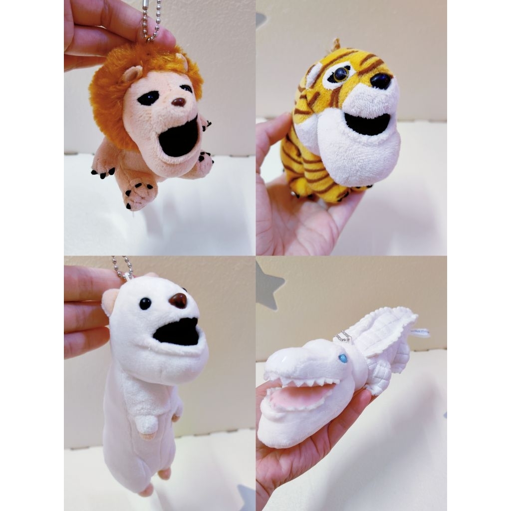 Preloved soft toy SKC31/ พวงกุญแจ Shakurel Planet Lion Tiger Ermine Crocodile