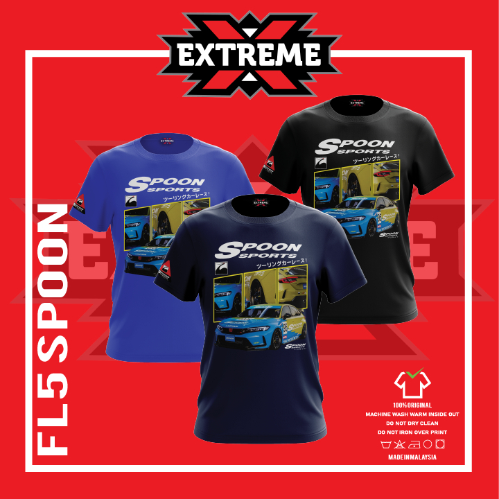 เสื้อยืด FL5 SPOON Racing Jersey ไมโครไฟเบอร์ 190GSM Design By Extreme