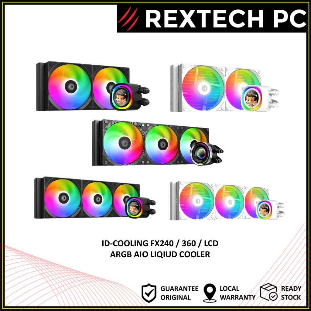 ID-COOLING FX240 INF FX360 INF FX360 LCD ARGB Watercooling AIO Liquid Cooler - สีดําสีขาว INTEL & AM