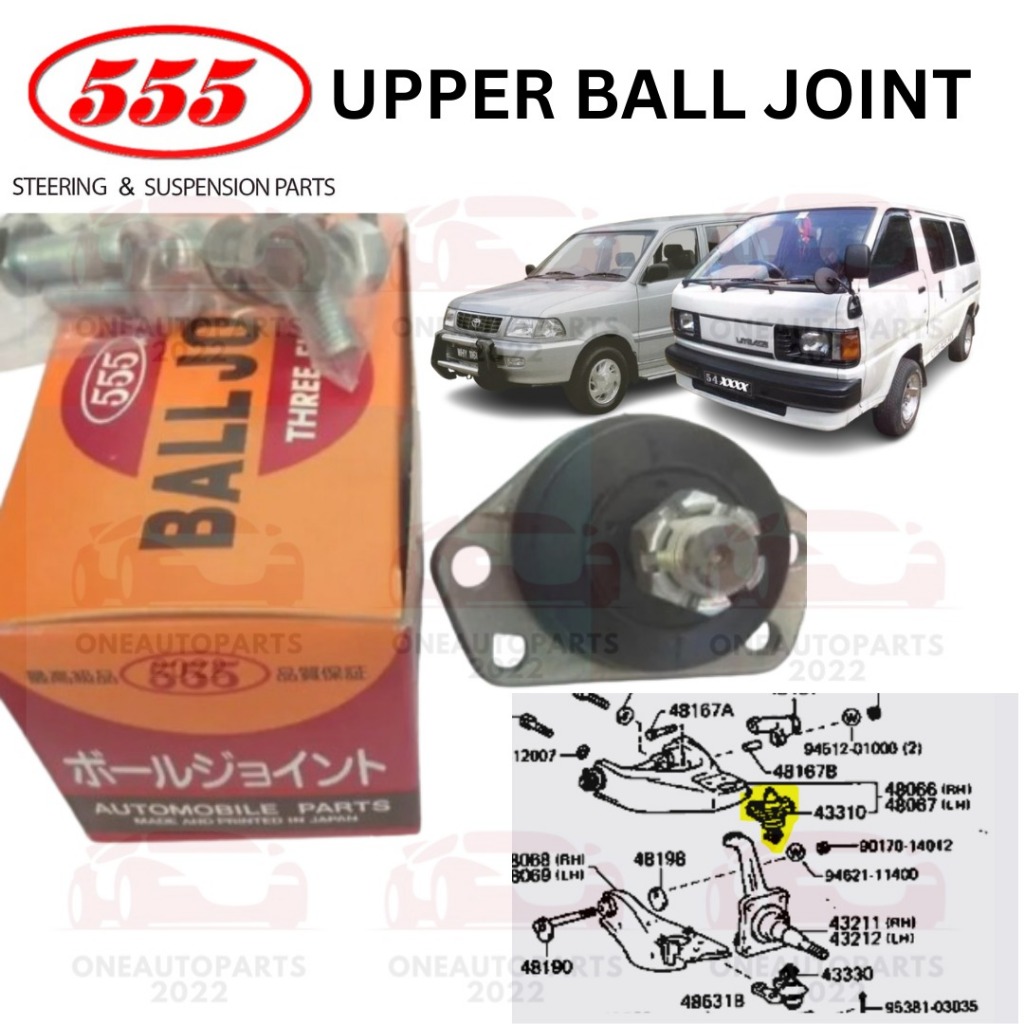 555 UPPER BALL JOINT TOYOTA LITEACE KM36 1.5 YM31 1.6 UNSER KF80 1.8