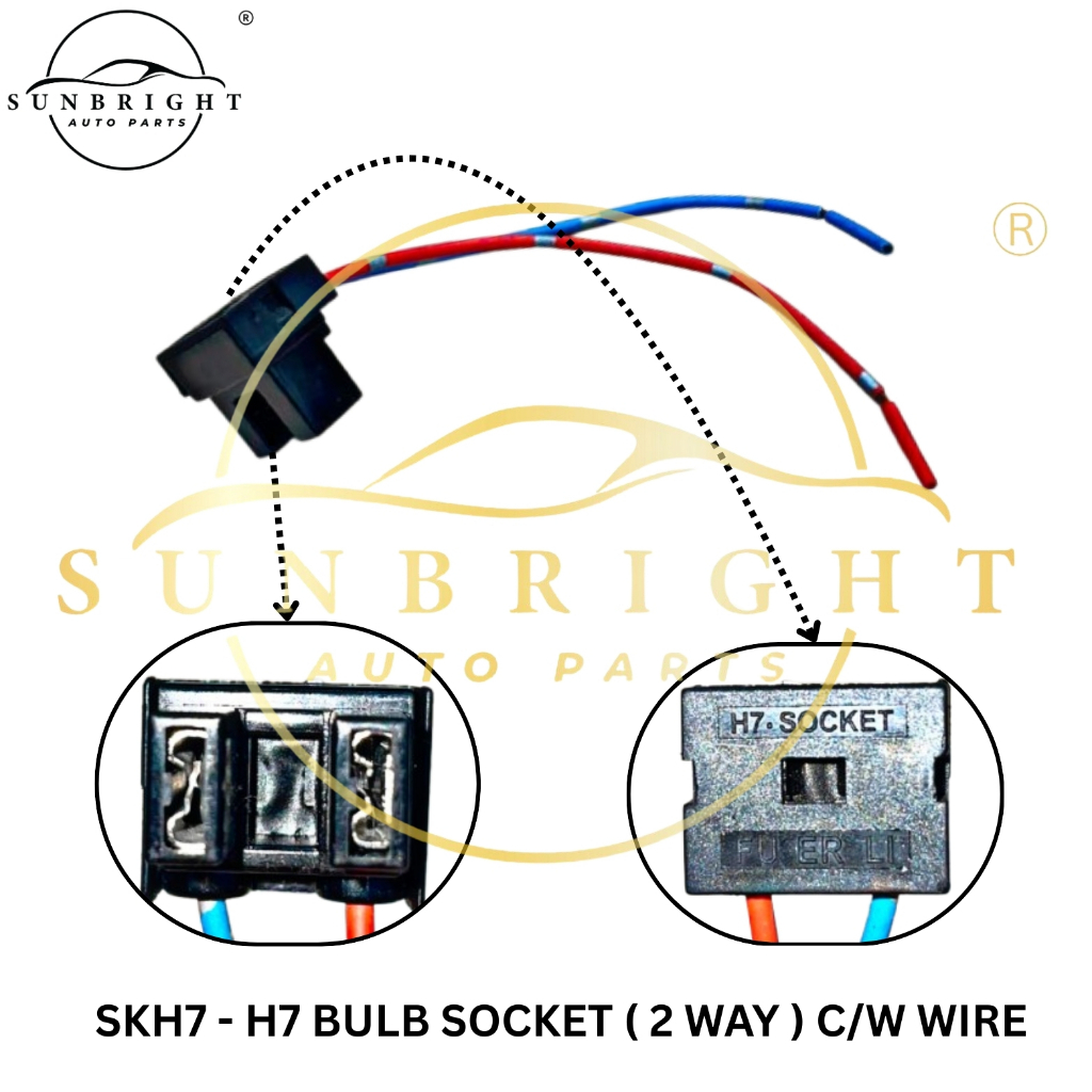H7 BULB SOCKET ( 2 WAY ) สายไฟ C/W