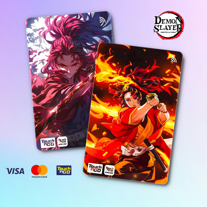 YORIICHI DEMON SLAYER TNG - TOUCH N GO STICKER CARD / ฝาครอบสติ๊กเกอร์ ATM ใหม่, การ์ด TNG, การ์ด AT