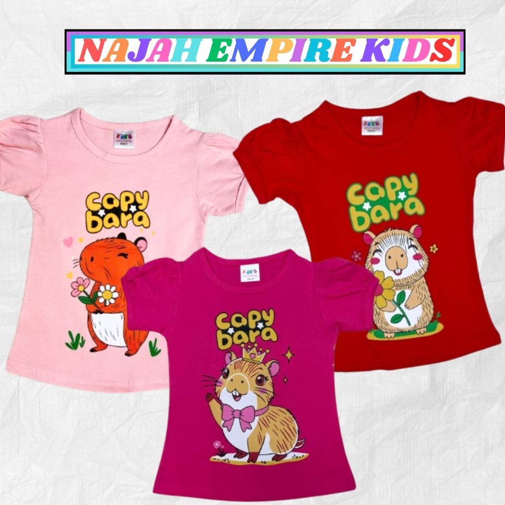 เสื้อยืด KIDS (2 YEARS-8 YEARS) CAPYBARA 02/03/04 SHORT SLEEVES 100% COTTON