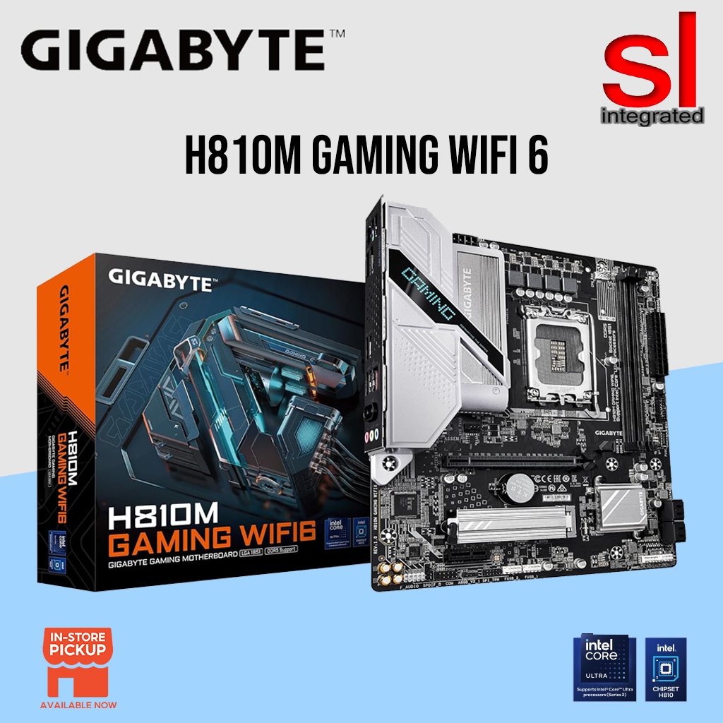 เมนบอร์ดสําหรับเล่นเกม GIGABYTE H810M GAMING WIFI6 M-ATX