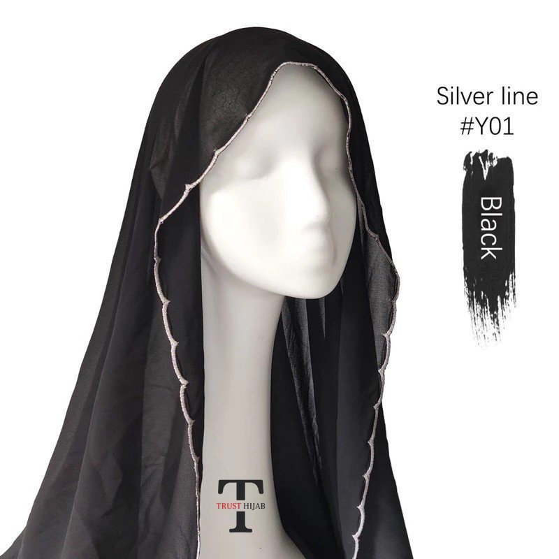 RAYA ผ้าคลุมไหล่ชีฟอง Sulam 4 Edge Embordy // Sulam Viral Veil 4 Edge Limited Design