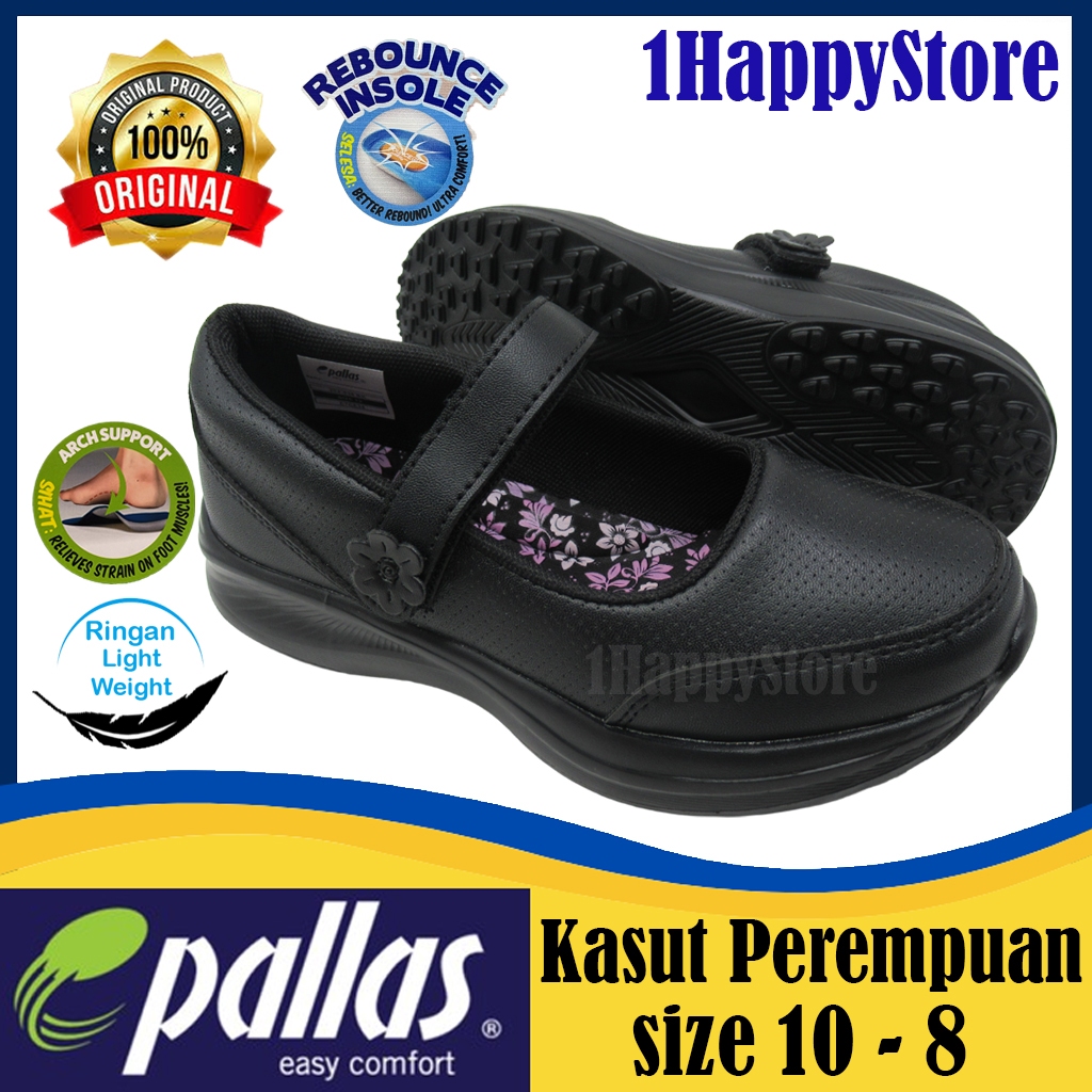 Palas Jazz School Shoes Black Shoe Single Velcro Strap 204036BK Kasut Sekolah Hitam Kasut Hitam