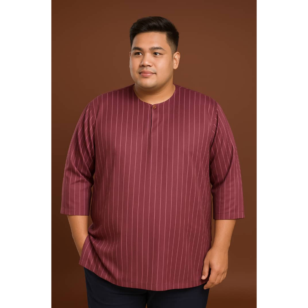 Kurta Jalur Plus Size 3 Suku Kain Premium Size 4XL Sampai 7XL