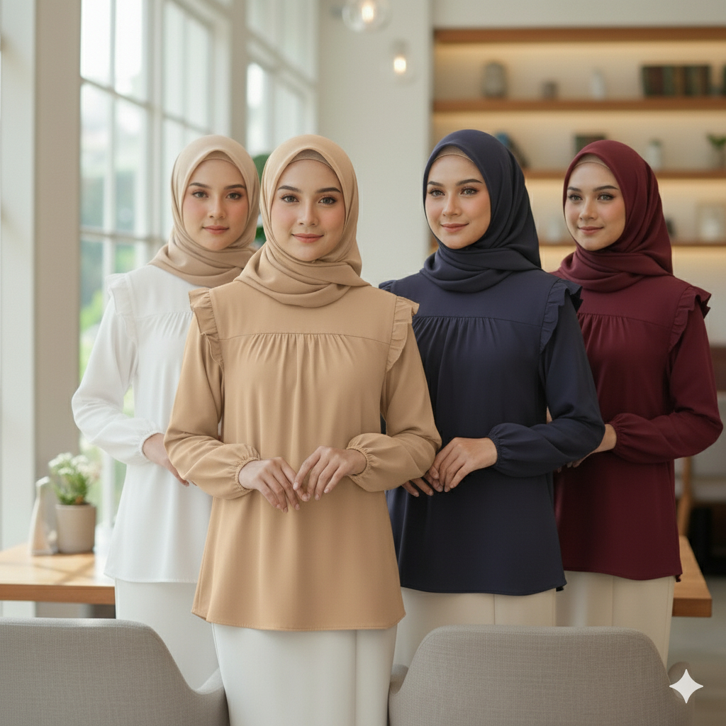 BLOUSE RUFFLE FANCY / MUSLIMAH FASHION
