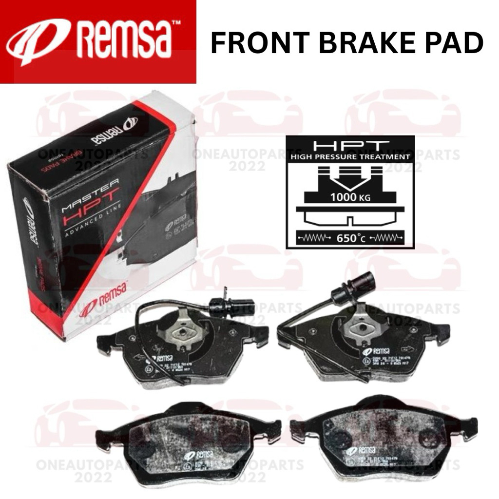 REMSA SPAIN MSTER HPT ผ้าเบรคหน้า AUDI A4 B5 B6 B7 1.8 1.8T 2.0 TFSI A6 C5 C6 2.0 2.4 3.0