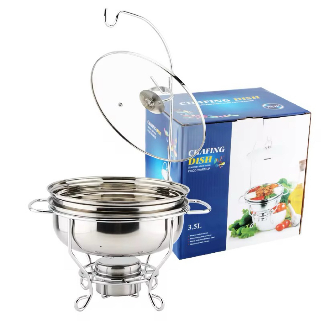 Chafuing Belldome สแตนเลส 3.5 ลิตร อาหาร gred Untuk perumahan ร้านอาหาร juan bufet