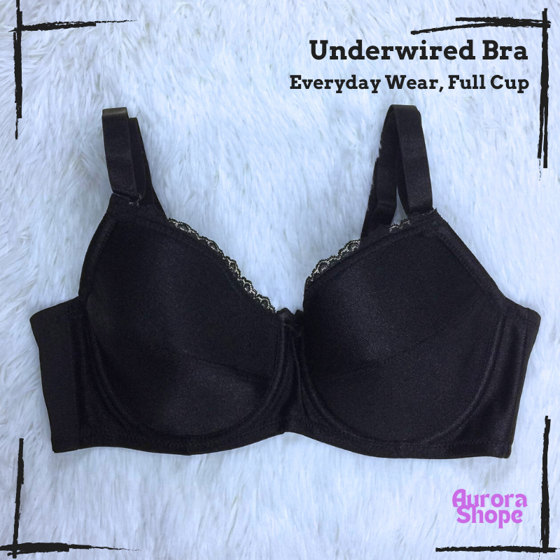 Eva Underwired สบาย Bra Full Cup Berdawai 34B-40C สีดํา