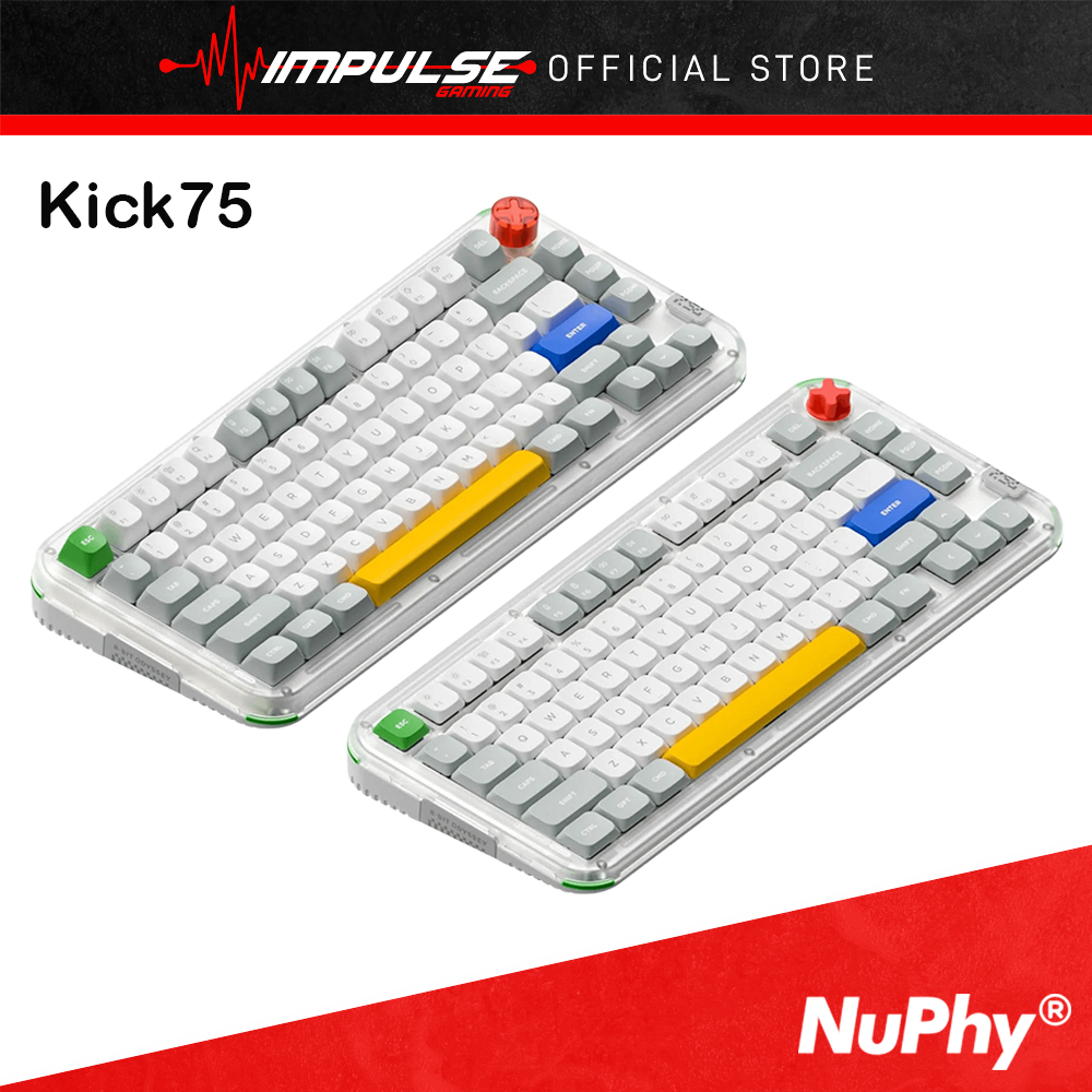 NuPhy Kick75 คีย์บอร์ดไร้สายโปรไฟล์ต่ําพร้อมระบบควบคุมระดับเสียง, คีย์บอร์ด RGB แบบถอดเปลี่ยนได้ของร
