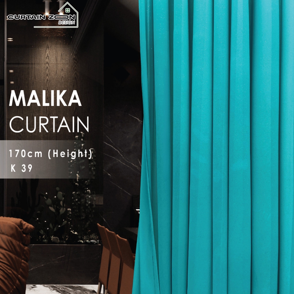 Curtain_zoon Malika Curtain K39 Hook/Eyelet Langsir Blackout (170ซม.)