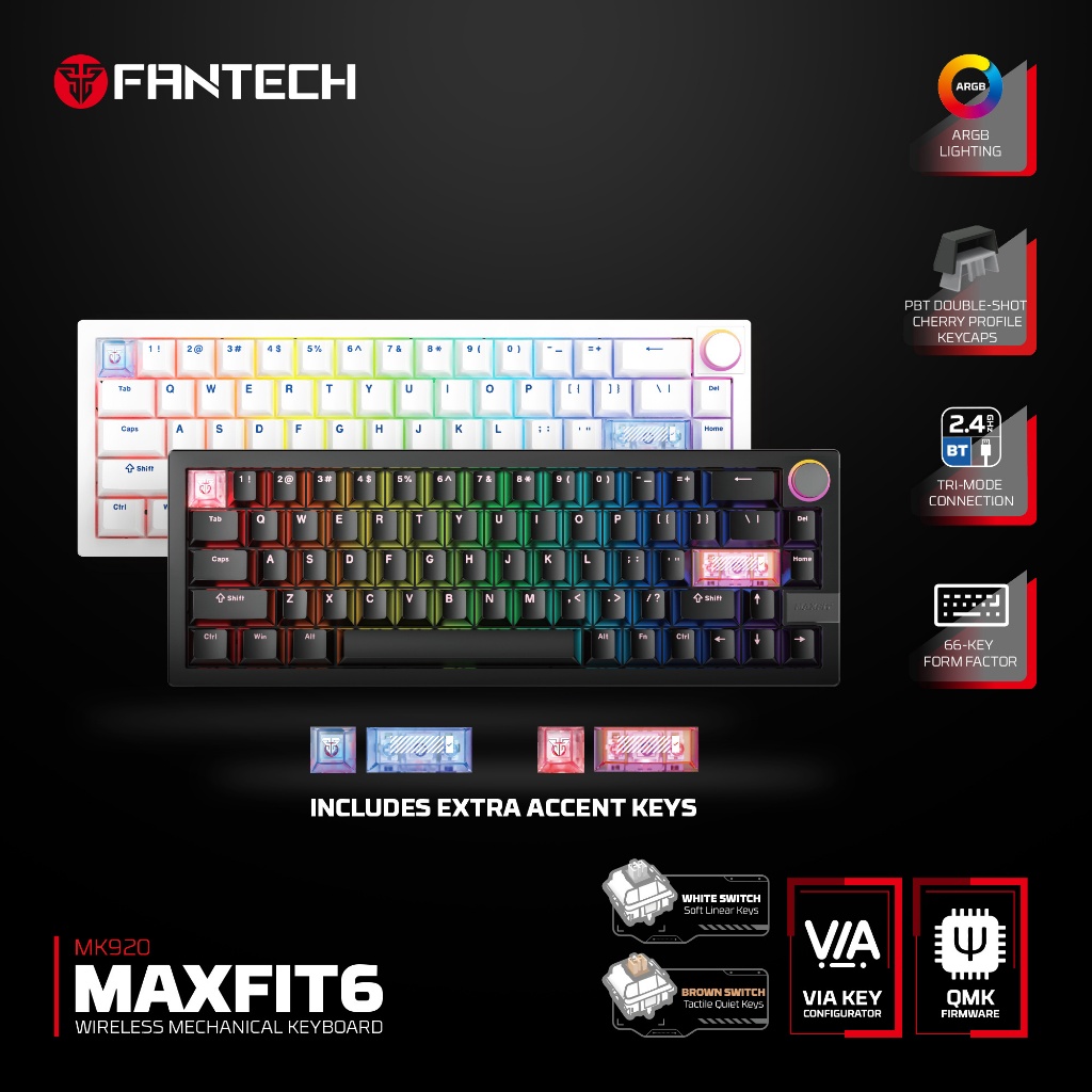FANTECH MK920 MAXFIT6 คีย์บอร์ดเครื่องกลไร้สาย