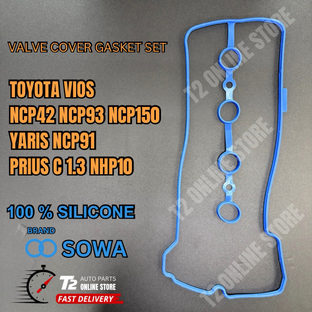 ปะเก็นฝาครอบวาล์ว Toyota Vios NCP42/NCP43/NCP150 / Yaris / Prius C (ซิลิโคน)