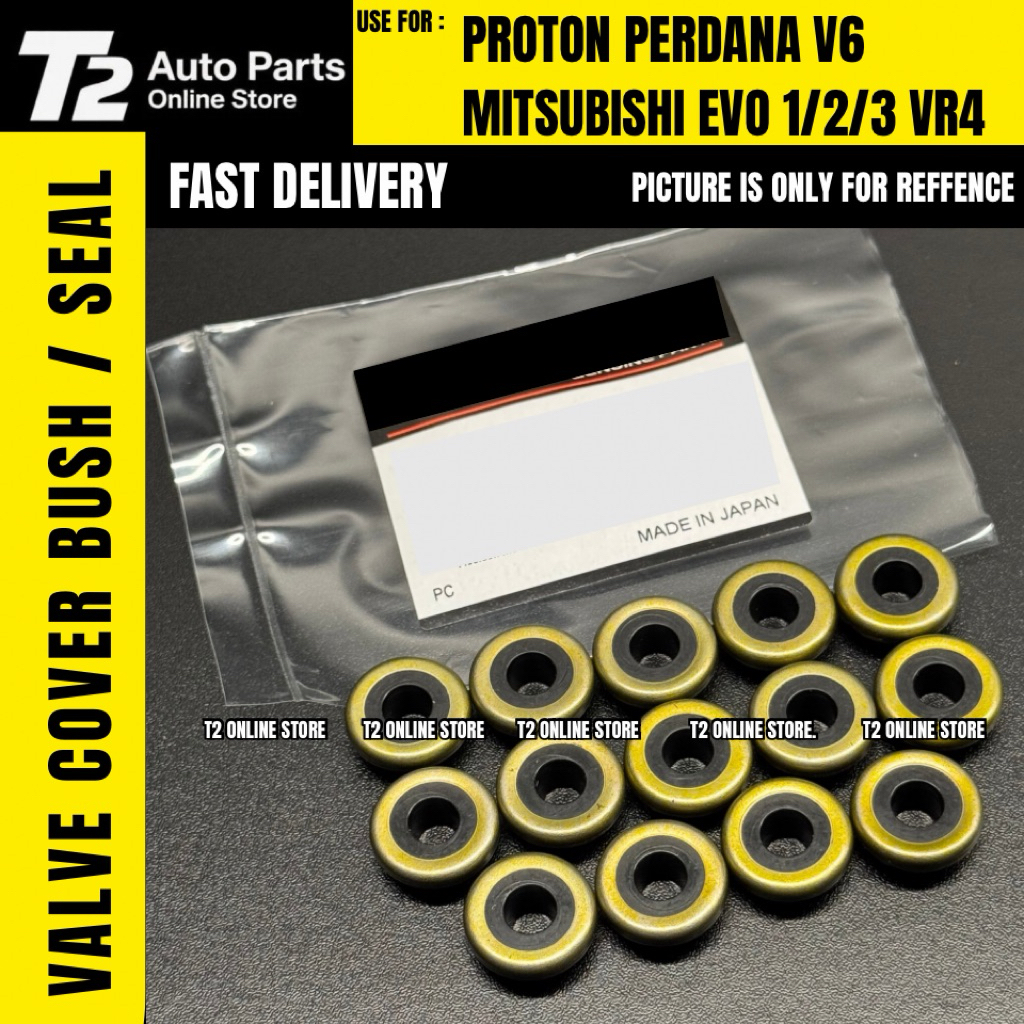 T2 Mitsubishi EVO 1,EVO 2, EVO 3 VR4 4G63 ซีลฝาครอบวาล์ว (1SET= 14PCS) EVO 4/5/6/7/8, PERDANA V6