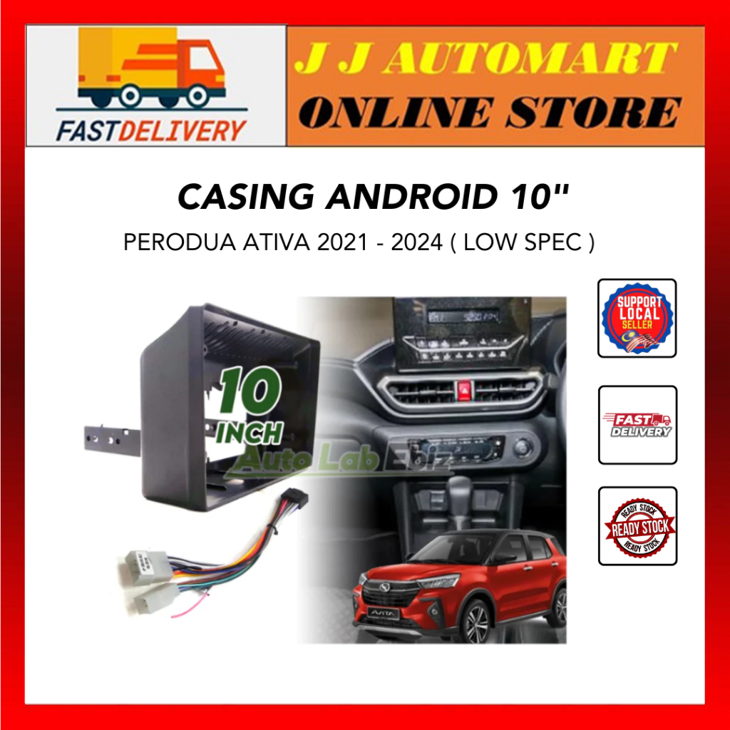 Perodua Ativa 2021-2024 ปลอกเครื่องเล่น Android 10" นิ้ว