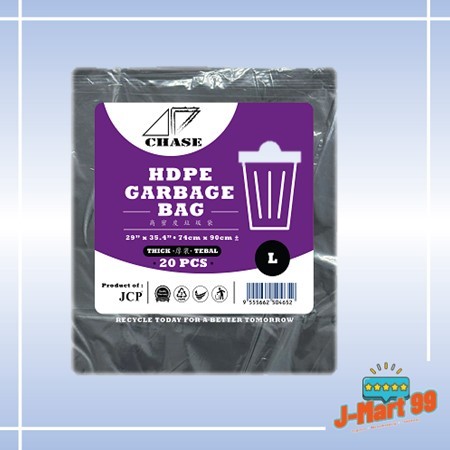Beg Sampah Hitam Saiz L *TEBAL (74 ซม. x 90 ซม.) *20 ชิ้น / ถุงขยะ สีดํา - L *THICK (74x90 ซม.) *20 