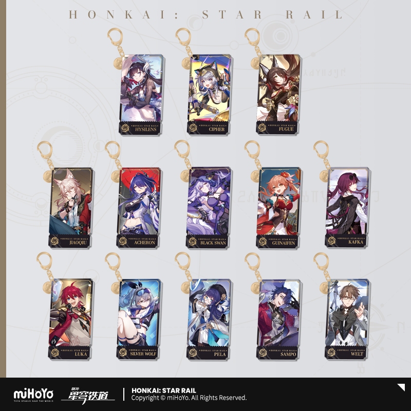 Honkai: Star Rail พวงกุญแจอะคริลิค - เส้นทางการเคลื่อนที่ไม่ได้ Hysilens Cipher Fugue Jiaoqiu Sampo 