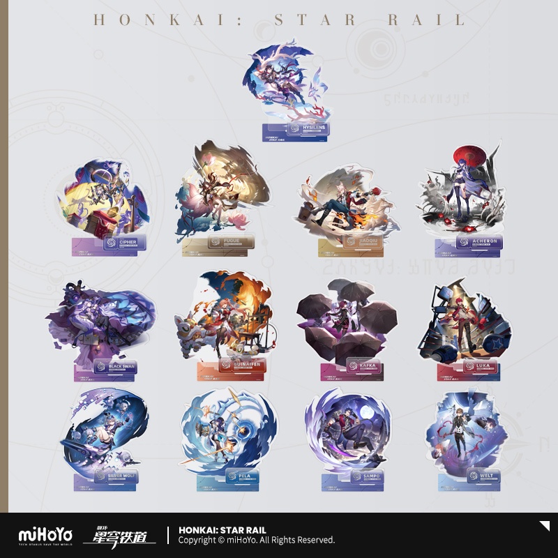 Honkai: Star Railขาตั้งอะคริลิค - เส้นทางสากล Hysilens Cipher Fugue Jiaoqiu Kafka Acheron: Chuaning 