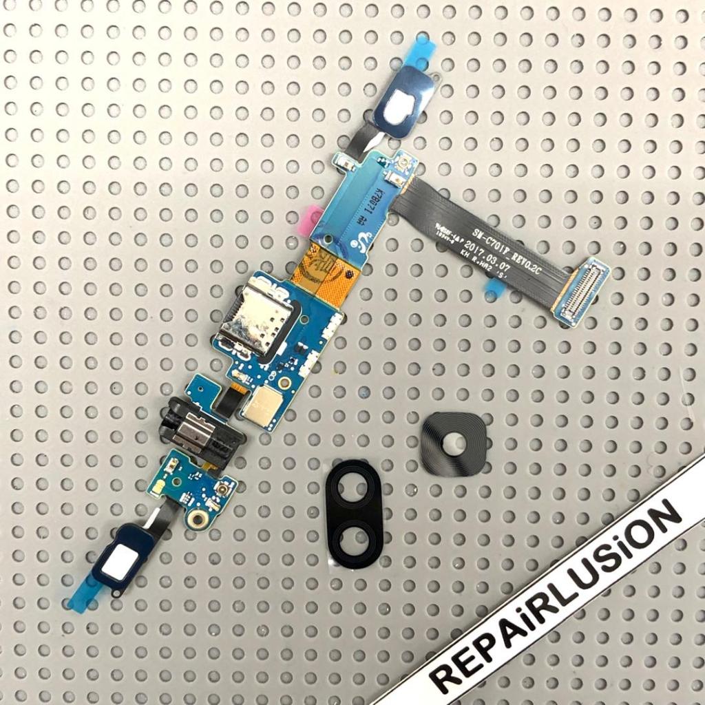 SAMSUNG J7 PLUS C701F CHARGING BOARD JACK AUX CAMERA LENS ซ่อมอะไหล่เปลี่ยน
