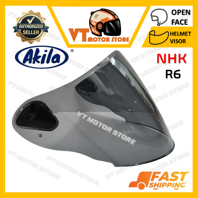DEAL [TINTED/SMOKE] NHK R6 OEM by AKILA OPEN FACE HELMET VISOR