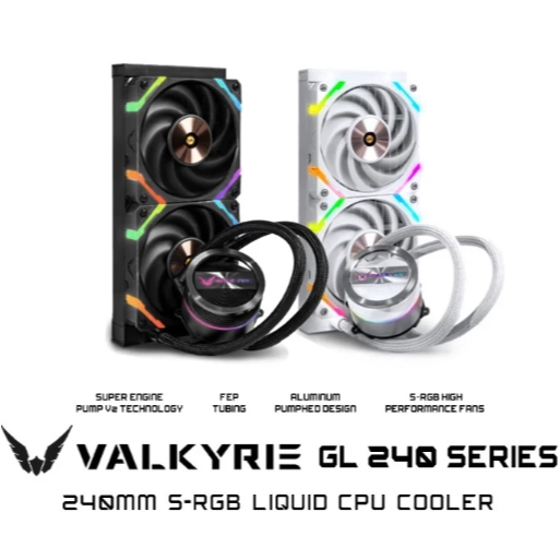 VALKYRIE GL-Series [ GL240 / GL360 ] RGB AIO Liquid CPU Cooler [ BLACK / WHITE ]