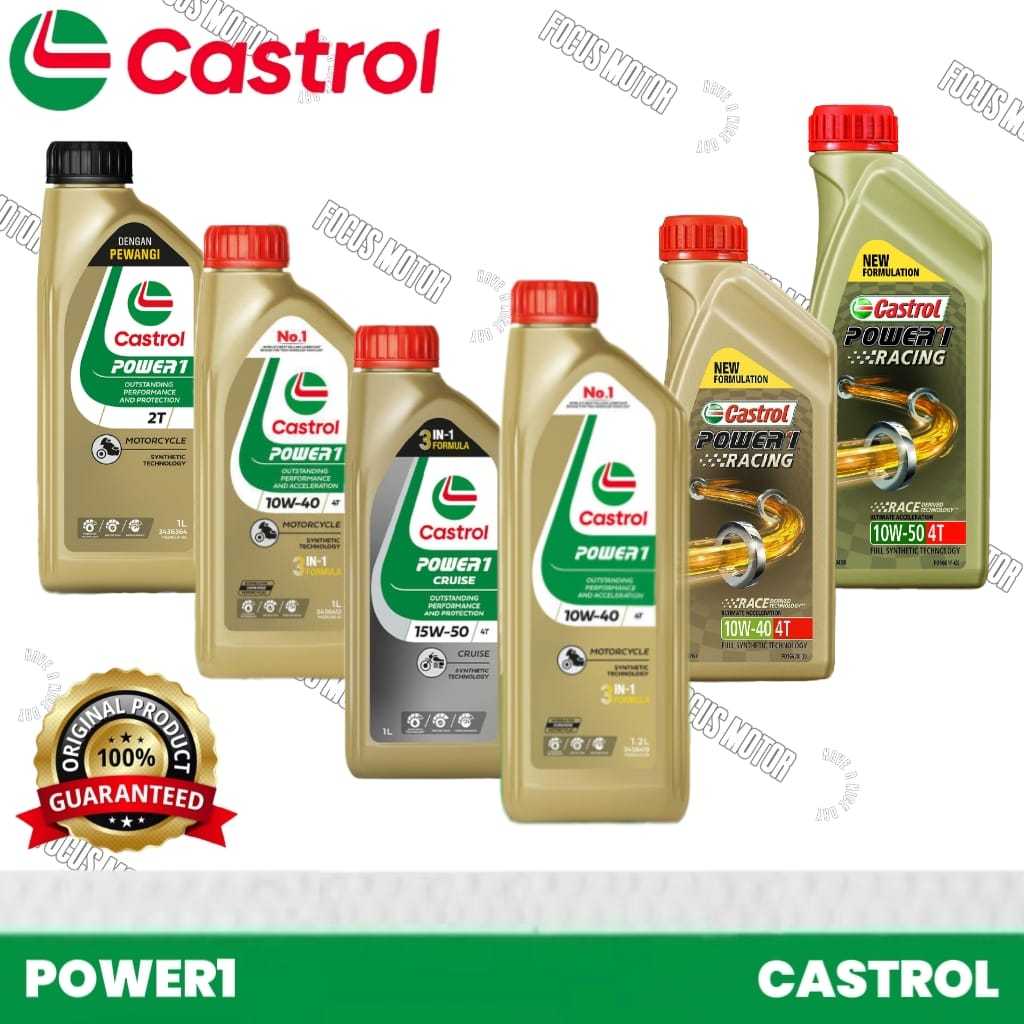 Castrol Power 1 2T, Castrol Power1 10W-40, Castrol Power 1 Cruise 15W-50, Castrol Power 1 Racing 10W