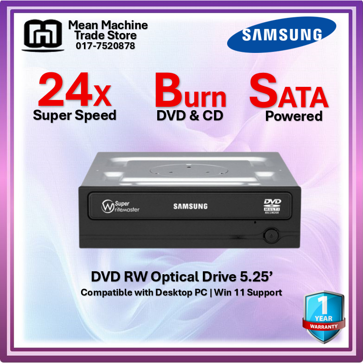SAMSUNG ใหม่ DVD BURNER 24X Speed DVD Writter DVD Room CD Room สําหรับเดสก์ท็อปพีซี