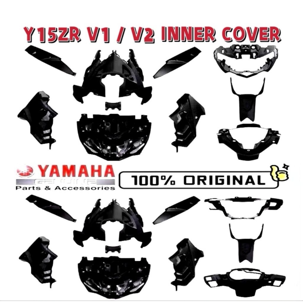 Y15ZR V1 V2 ชุดฝาครอบภายใน HITAM ชุดภายใน HLY Y15 ZR B17 F8400 00 10 B17-F840-00 B17-F8400-10