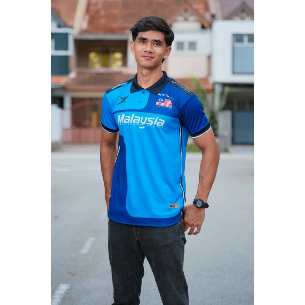One-Button Polo Gunner Blue