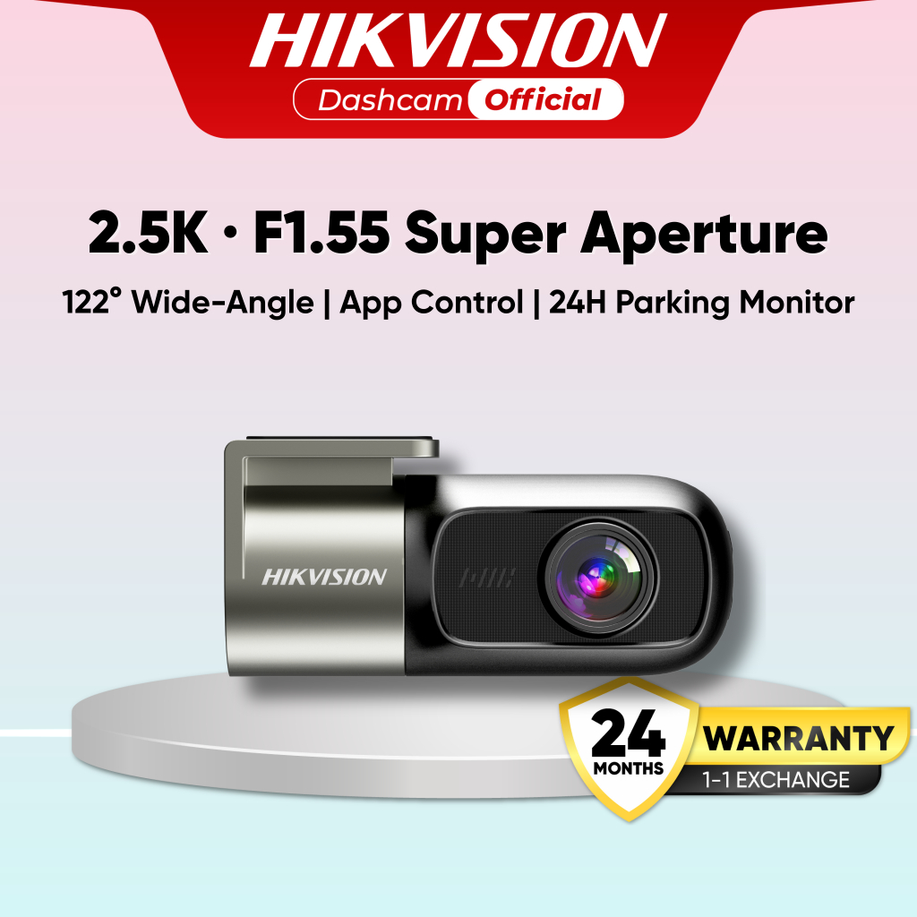 HIKVISION D1 Pro 1440P 2K Dashcam Superior Night Vision HDR App รองรับ WIFI 24H โหมดที่จอดรถ