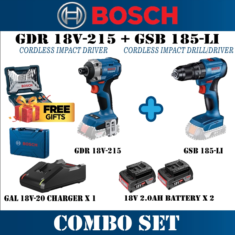 ชุดคอมโบ Bosch GDR18V-215 + GSB185-LI (12V CORDLESS DRILL/DRIVER)