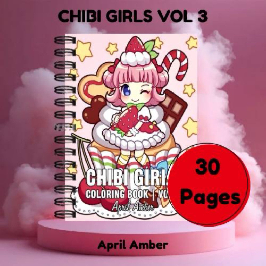 CHBI GIRLS VOL 3 BY APRIL AMBER 30 PAGES กระดาษระบายสี CHILDREN ผู้ใหญ่กระดาษการเรียนรู้ขนาด A4 & A5