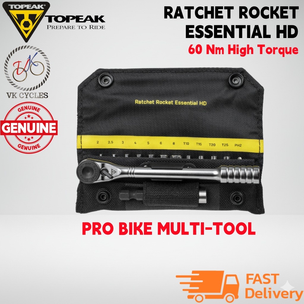 TOPEAK Ratchet Rocket Essential HD TT2633 / 15 ฟังก์ชั่นชุดเครื่องมือ | 60 Nm ประแจวงล้อแรงบิดสูง Bi