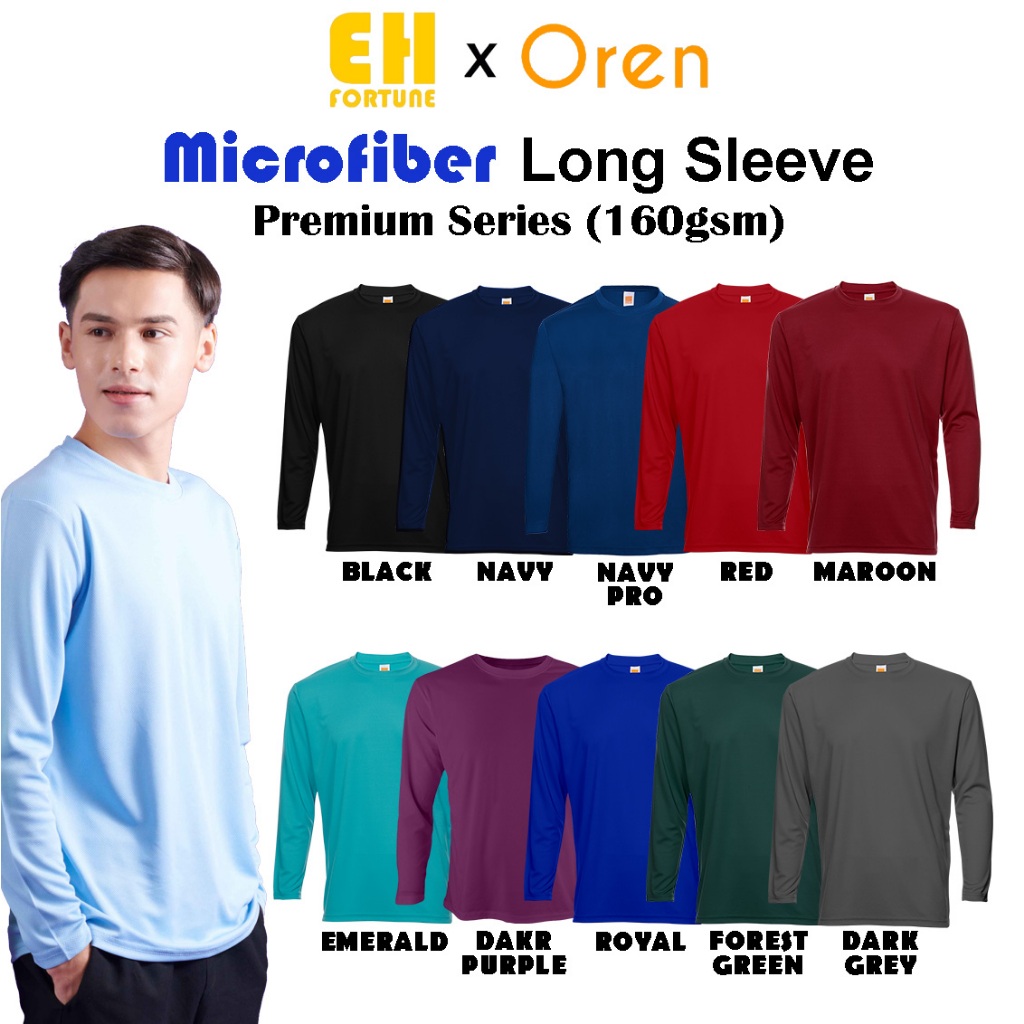 QD54ไมโครไฟเบอร์ LONG SLEEVE Roundneck QD5402/QD5401/QD5478/QD5405/QD5406/QD5415/QD5424 OREN SPORT