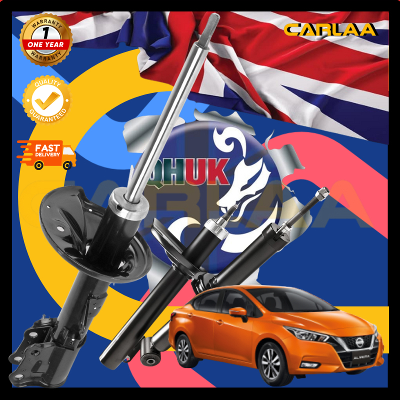 QHUK ENGLAND QUALITYALMERA N18 1.0TNISSAN FRT DEPAN/RR BELAKANG SHOCK ABSORBER (2PCS) 1YW