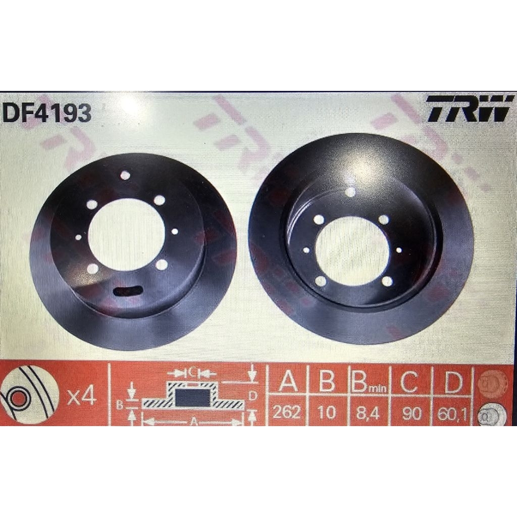 (TRW)REAR PERDANA,PERDANA V6 DISC ROTOR DF4193