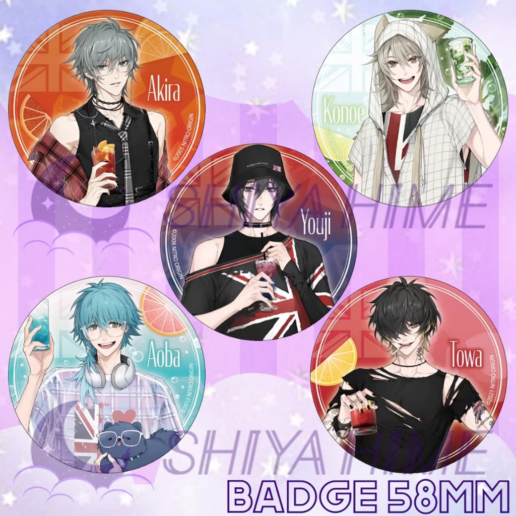 NITRO CHiRAL Togainu no Chi Lamento Sweet Pool Dramatical Murder Dmmd Slow Damage Anime Button Badge