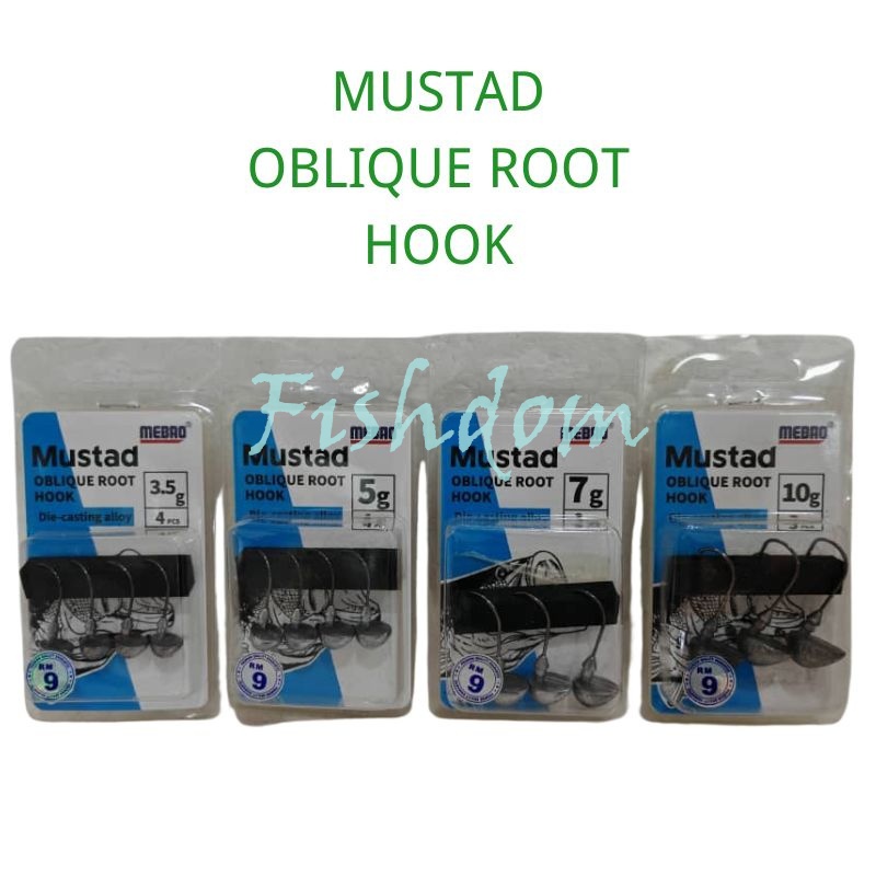 FISHDOM MEBAO MUSTARD OBLIQUE ROOT JIG HEAD FISHING HOOK MATA KAIL UMPAN PANCING