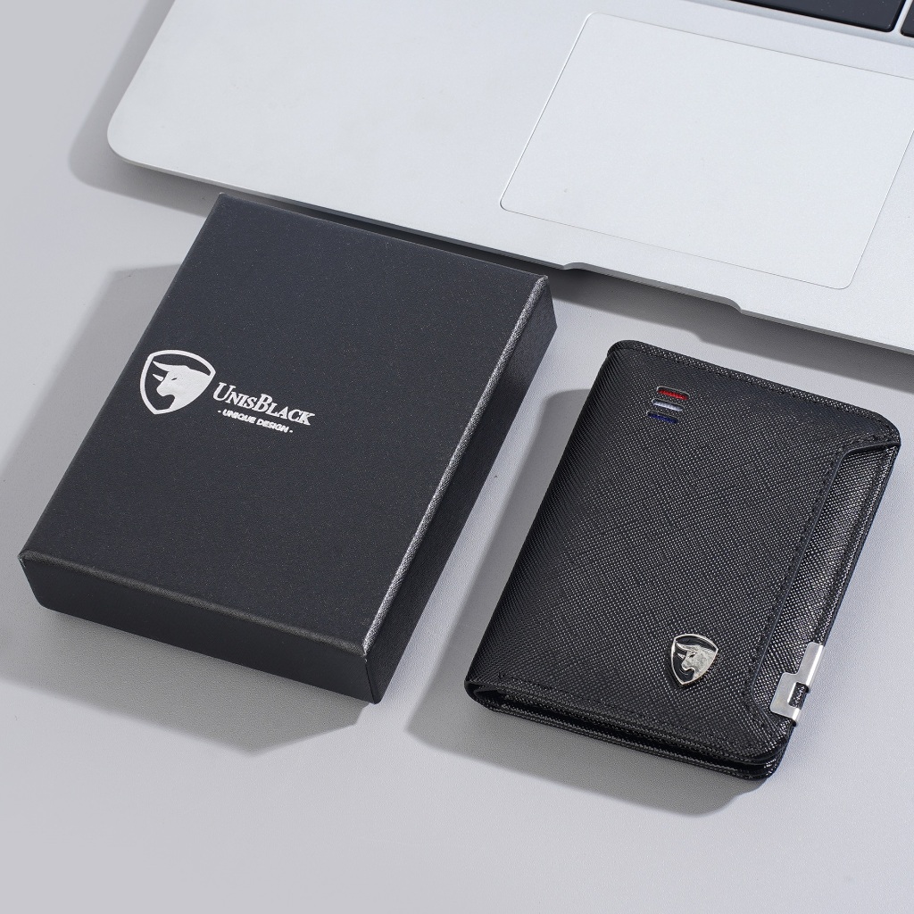 UnisBlack Small Men Wallet, Short Wallet Men, Card Holder Wallet, Dompet Small Lelaki , Beg Duit Sma