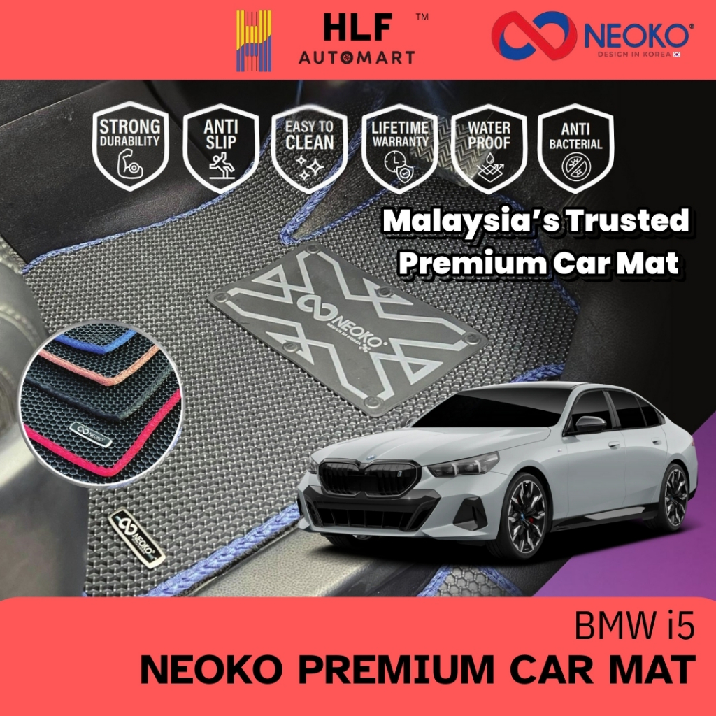 พรมปูพื้นรถยนต์ Neoko Premium สําหรับ BMW i5 | Neoko Premium Karpet Kereta สําหรับ BMW i5