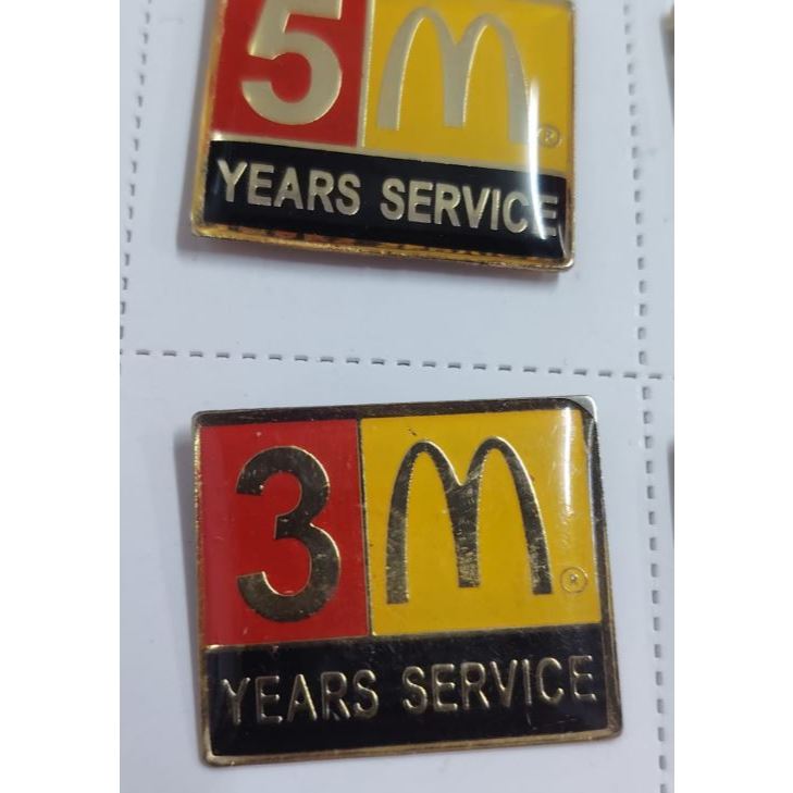 เข็มกลัดคอปก 1M/3M/5M MC DONALD YEARS SERVICE MC DONALD YEARS SERVICE COLLAR PIN BUTTERFLY GOLD