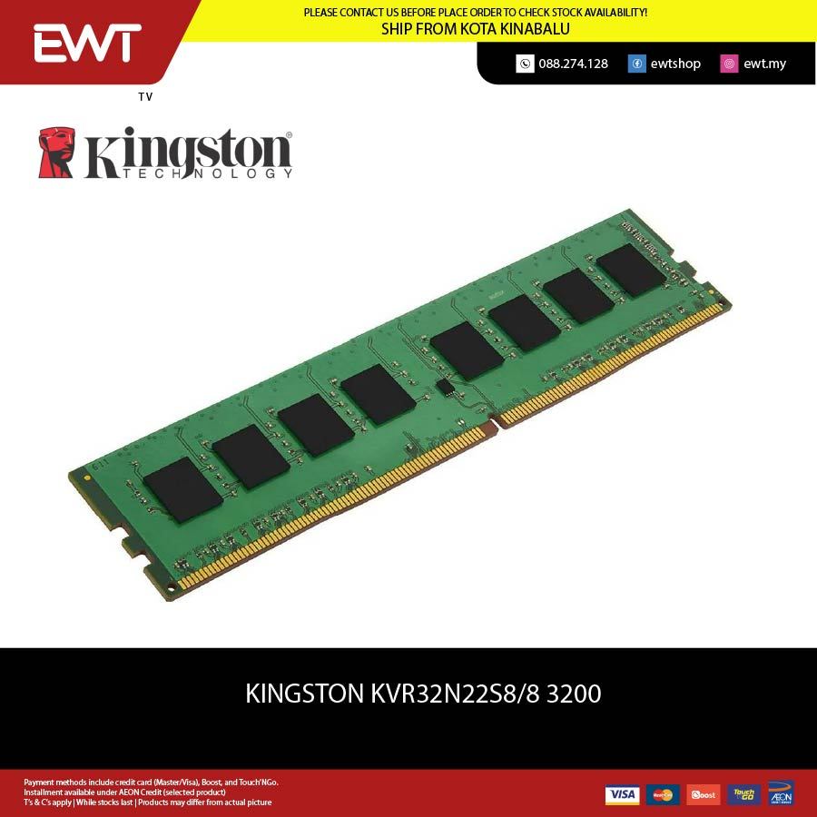 KINGSTON KVR32N22S8/8WP (8GB) DDR4-3200 CL22 SDRAM