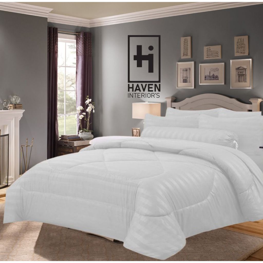 CADAR BEDSHEET PLAIN / CADAR HOTEL พร้อม COMFORTER 7IN1 1 ชุด