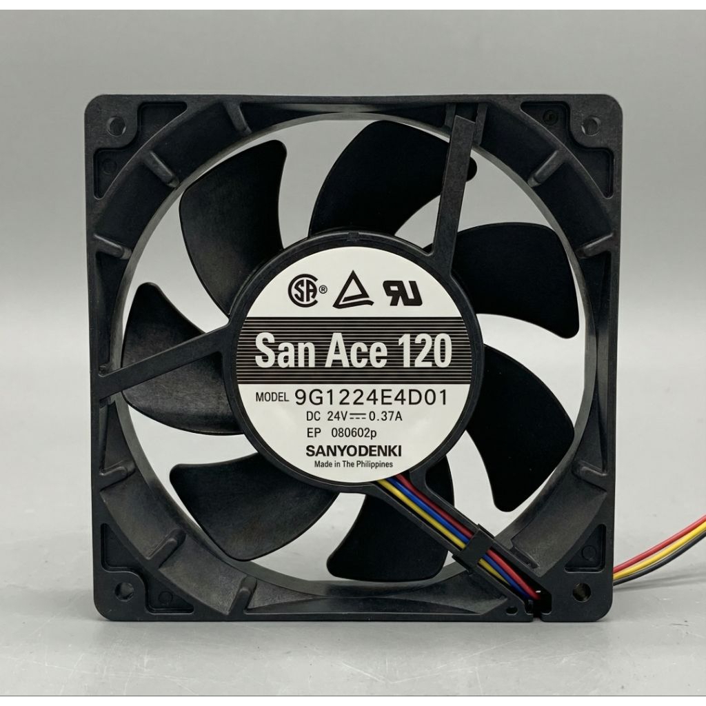 พัดลม DC San Ace 120 9G1224E4D01,DC24V,0.37A,ขนาด: 120 X120 X25mm