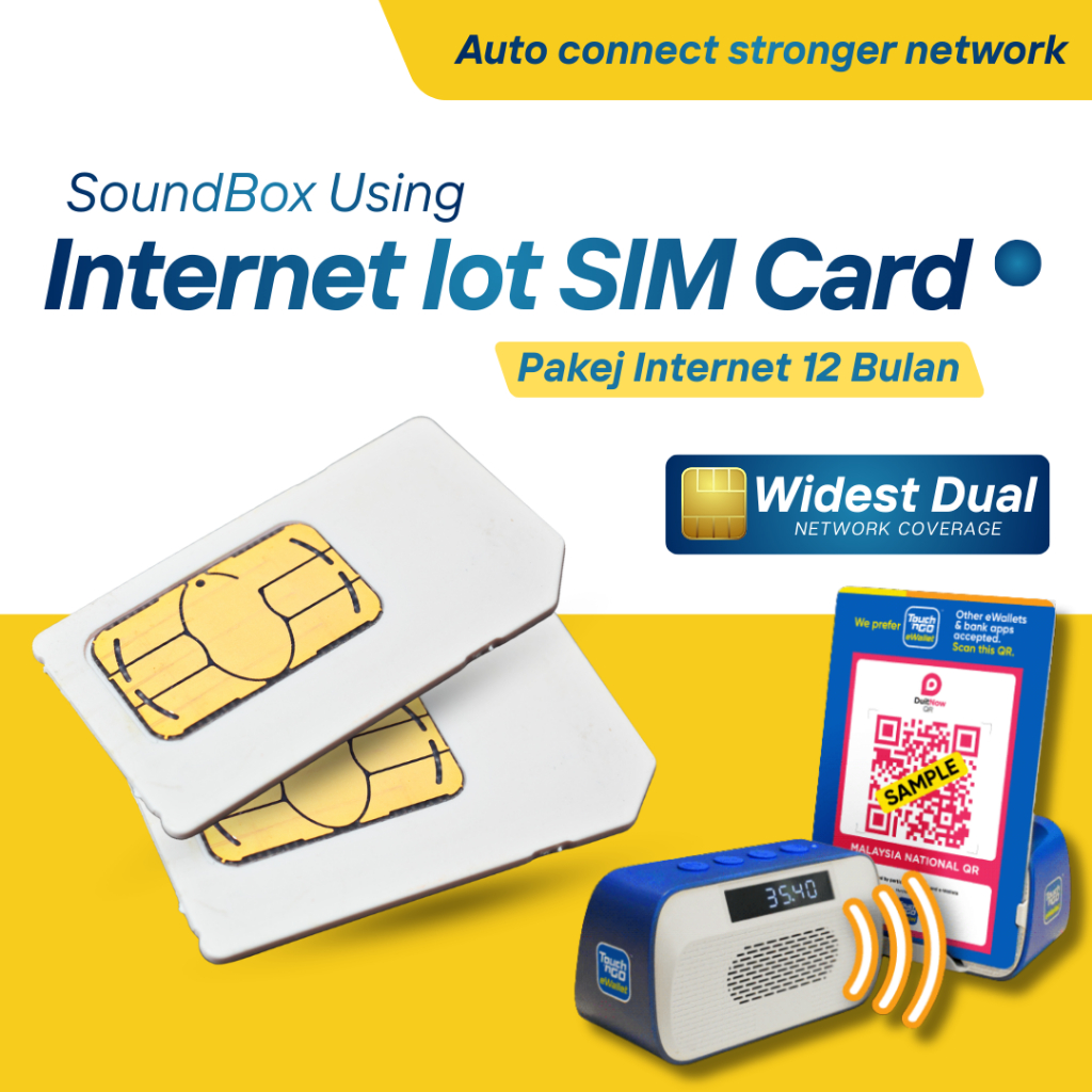 [1 ปี] ซิม IoT M2M สําหรับ TNG & MAE Soundbox - Plug & Play | ตัวเตือนต่ออายุ & ไม่จําเป็นต้องเปลี่ย